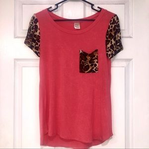 Brendas boutique leopard and coral top